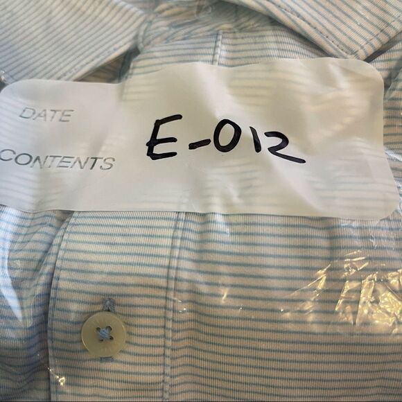 Stitch Caribbean Blue-White Striped Short Sleeve Polo in Size Large - Picture 6 of 6